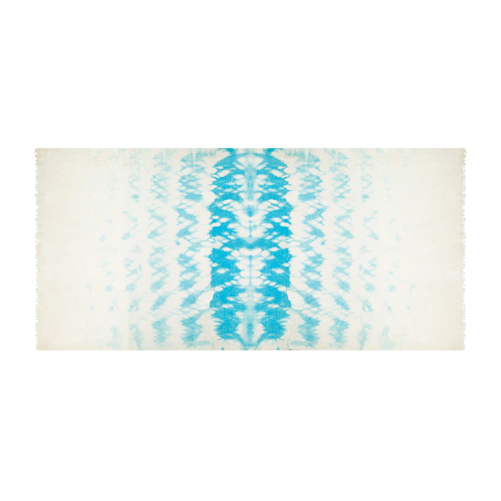 Cashmere Felted Dip Dye Shawl Aqua Seas - The Well Appointed House