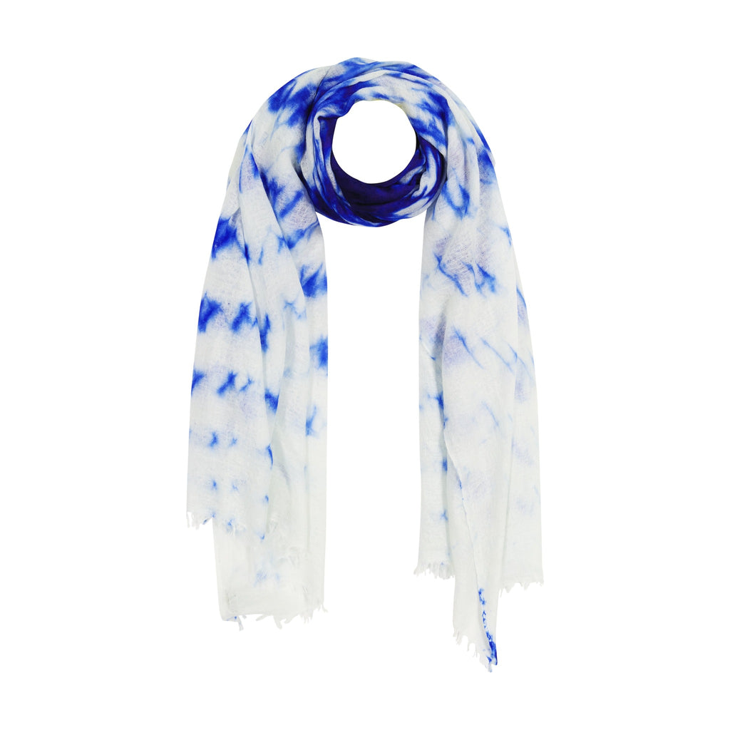 Cashmere Dip Dye Shawl Indigo Blue - The Well Appointed House