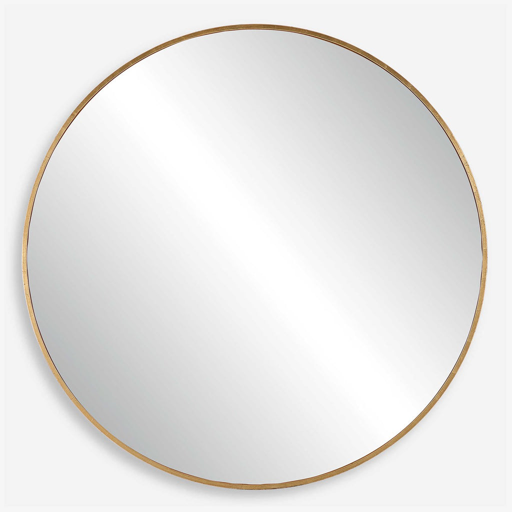 Junius Large Round Mirror in Gold - The Well Appointed House