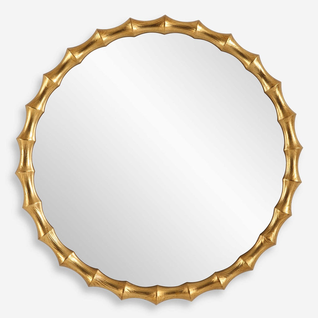 Nacala Round Mirror in Gold Leaf - The Well Appointed House