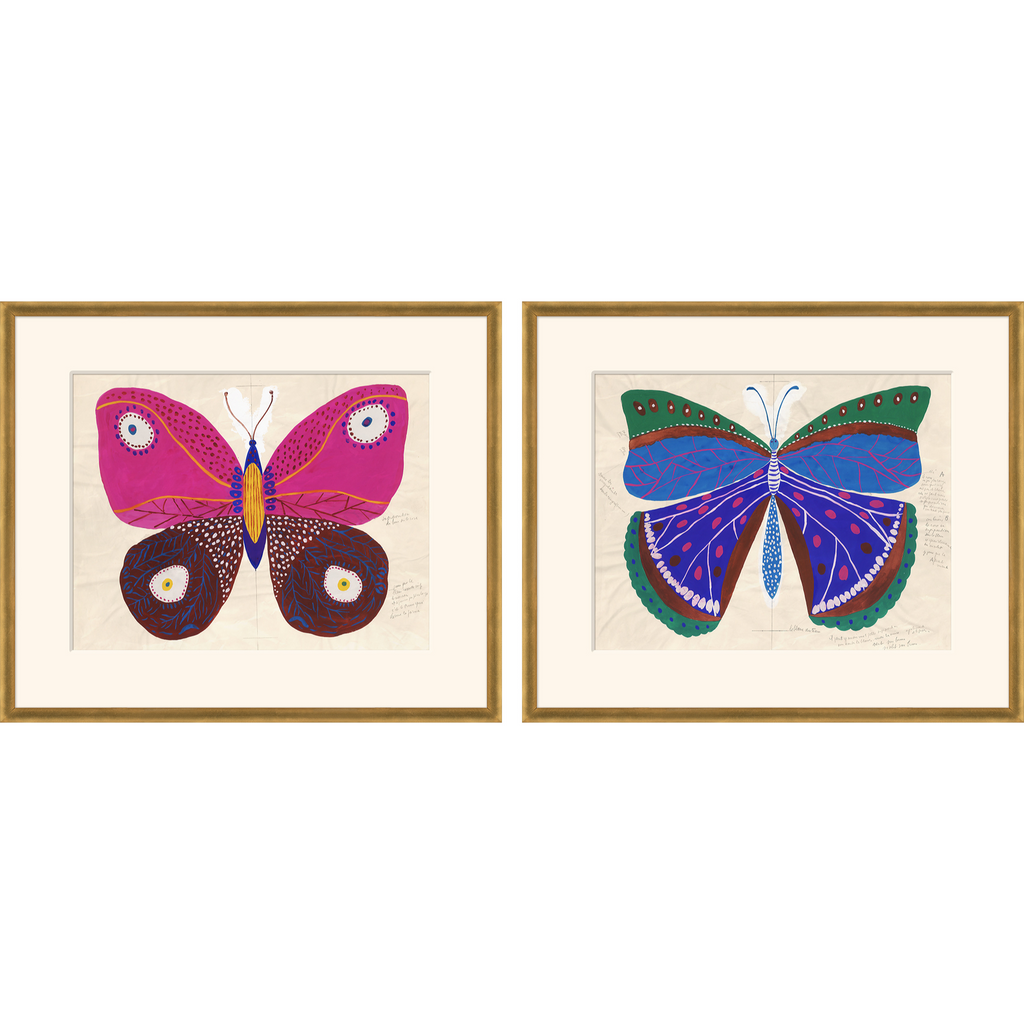 Paule Marrot Pink & Blue Butterflies (Var. 1)- The Well Appointed House