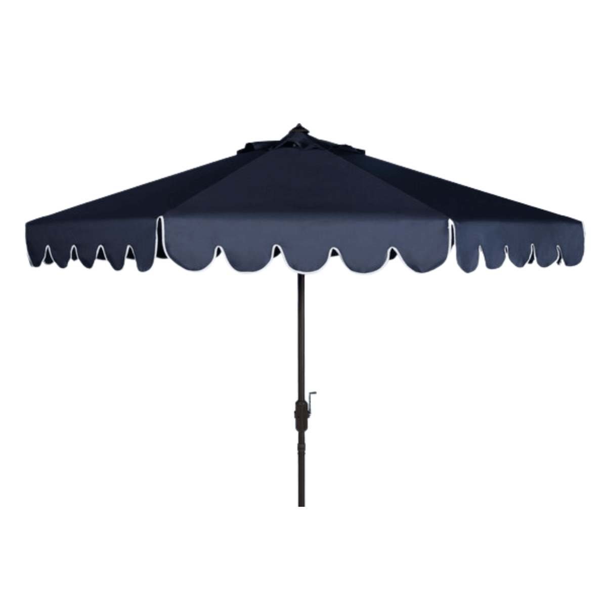 11 Foot Crank Umbrella With Scalloped Edge in Navy – The Well Appointed House