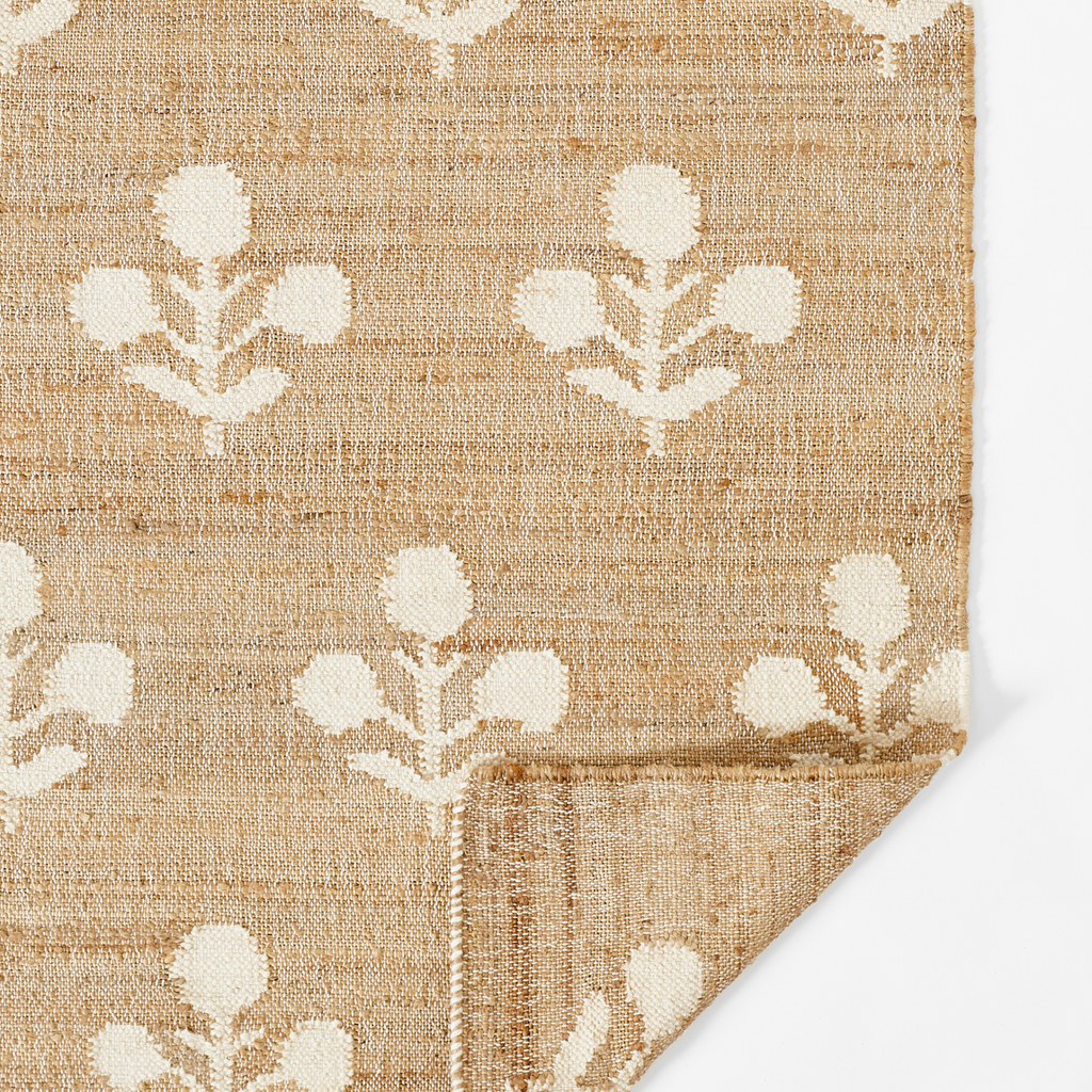 Orchard Bloom Natural Hand Woven Wool and Jute Area Rug - The Well Appointed House
