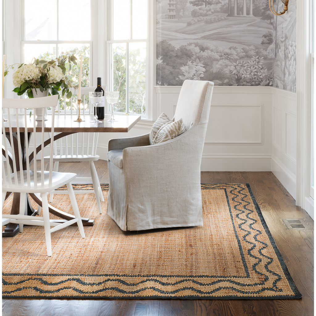 Orchard Ripple Slate Hand Woven Wool and Jute Area Rug - The Well Appointed House