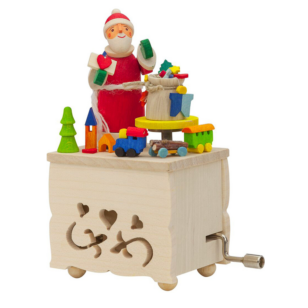 Graupner Handcrank Music Box Santa with Toys Christmas Decoration - The Well Appointed House