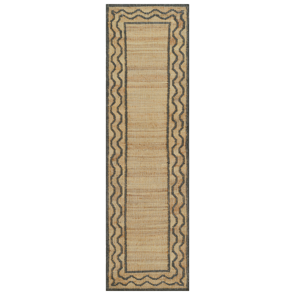 Orchard Ripple Slate Hand Woven Wool and Jute Area Rug - The Well Appointed House