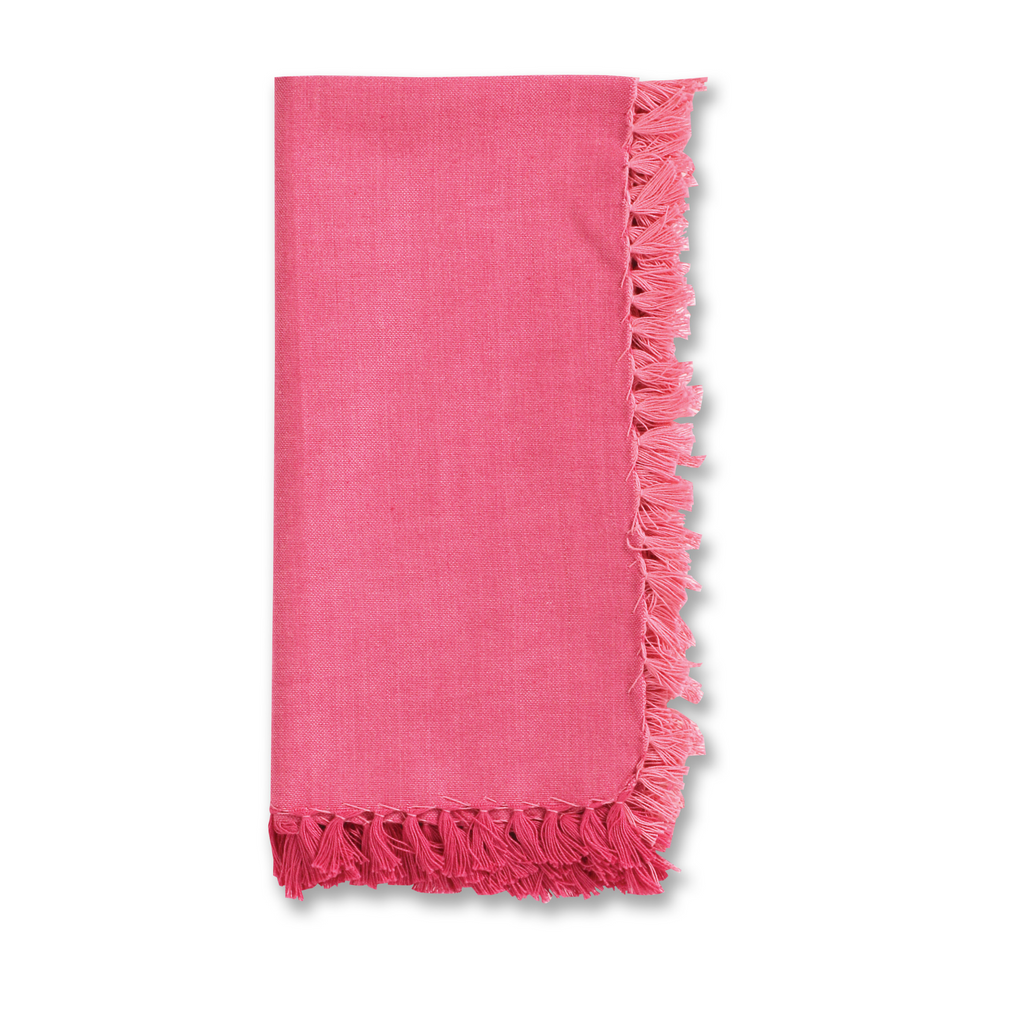 Set of Four Pink Chambray Napkins - The Well Appointed House