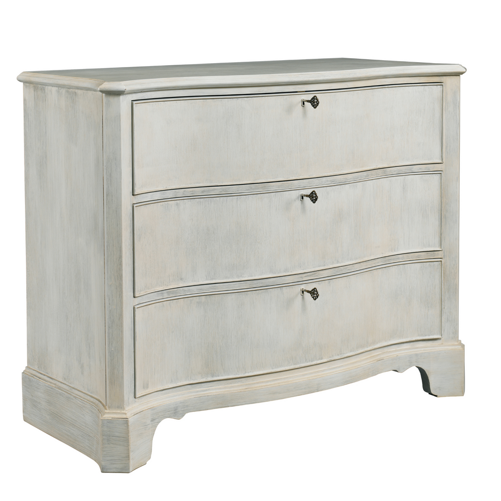 Mahogany and Maple Three Drawer Little Chest in Seaglass Finish - Nightstands & Chests - The Well Appointed House