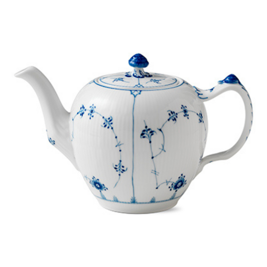 Blue Fluted Plain Teapot 100CL - Well Appointed House