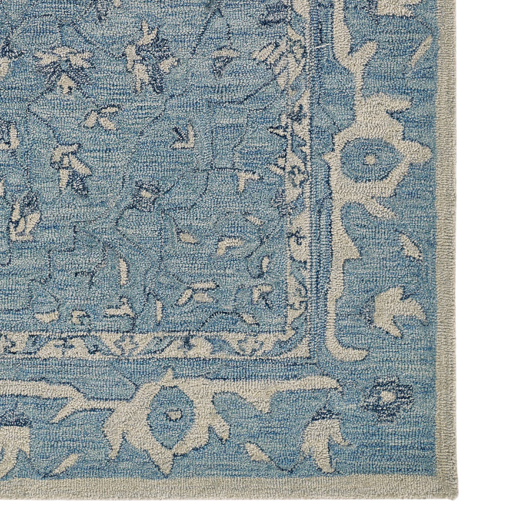 Leiden Blue Wool Area Rug - The Well Appointed House