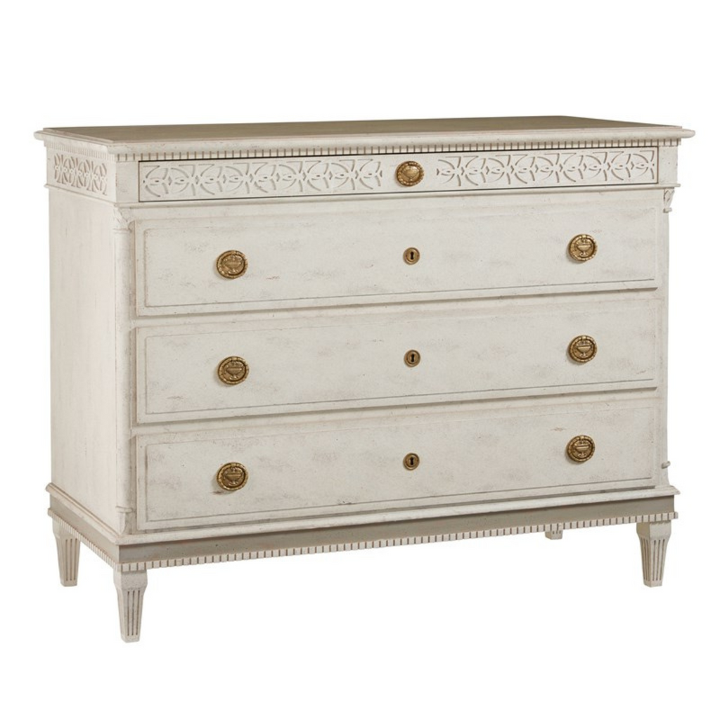 Modern History Large Gustavian Four Drawer Commode - The Well Appointed House