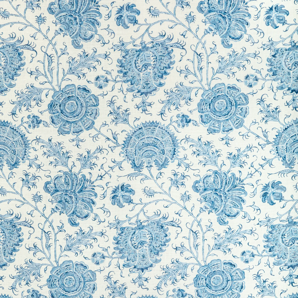 Lee Jofa Indiennes Floral Delft Print Decorative Fabric - The Well Appointed House