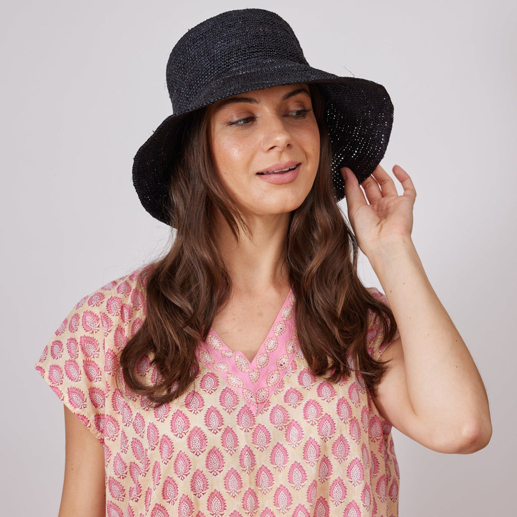 Chic Crochet Bucket Hat- Black - The Well Appointed House