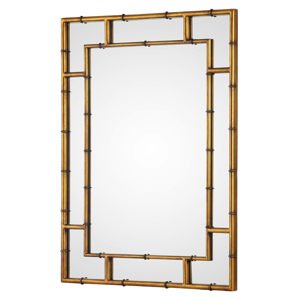 Gold Leaf Finish Panel Wall Mirror - Wall Mirrors - The Well Appointed House