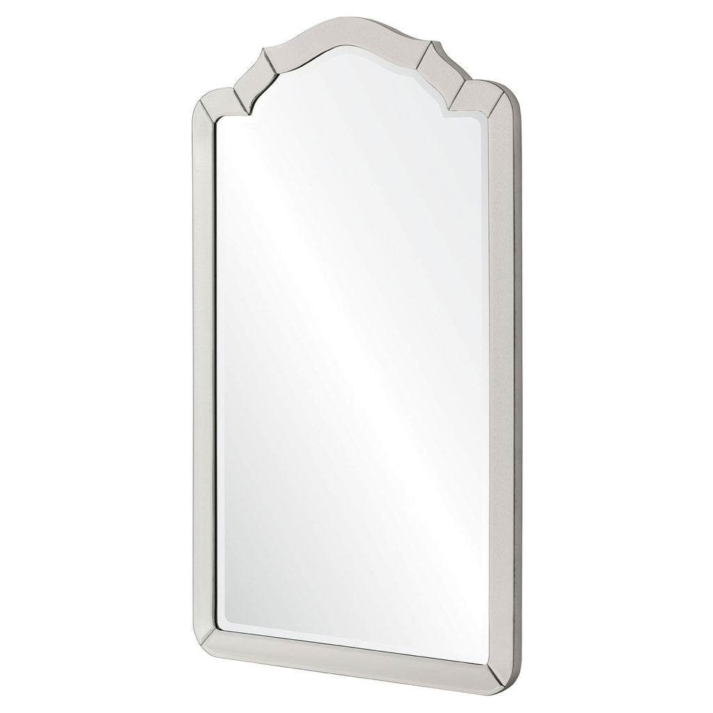 Antiqued Silver Leaf Hand Cut Beveled Mirror Framed Wall Mirror - The Well Appointed House