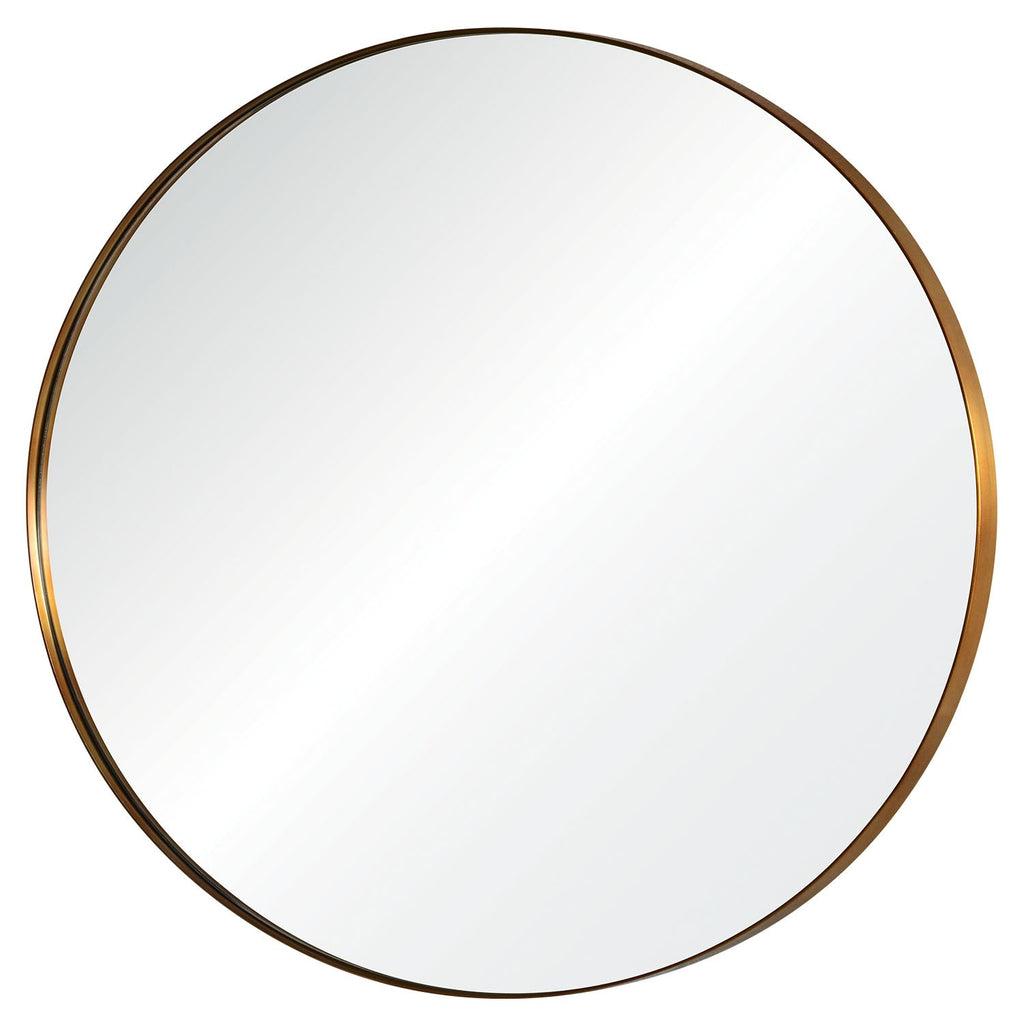 Round Antiqued Light Bronze Finish Framed Wall Mirror - The Well Appointed House