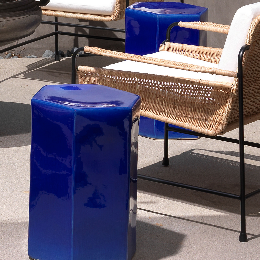 Cobalt Ceramic Side Table- The Well Appointed House