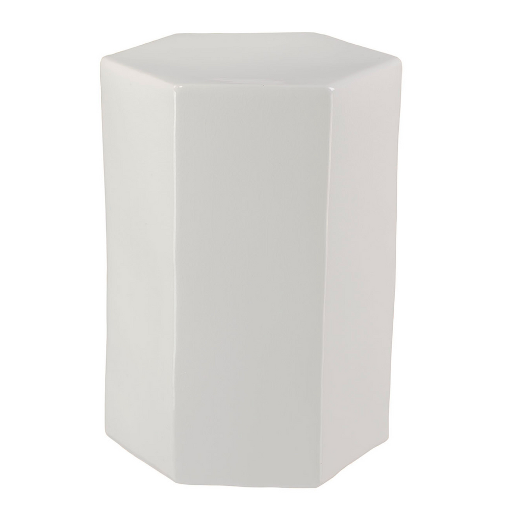 White Porto Ceramic Side Table- The Well Appointed House