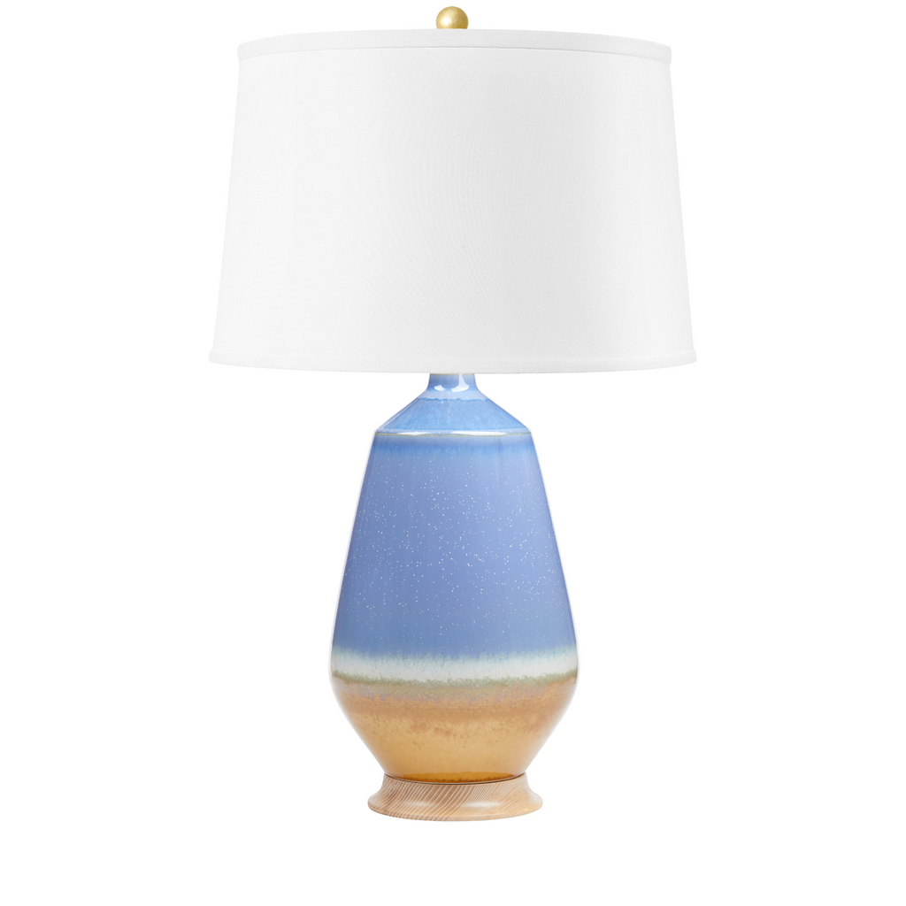 Tupelo Lamp in Light Blue & Brown - THE WELL APPOINTED HOUSE