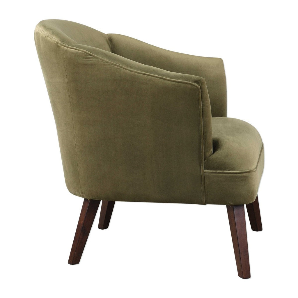 Conroy Accent Chair in Olive Velvet - The Well Appointed House