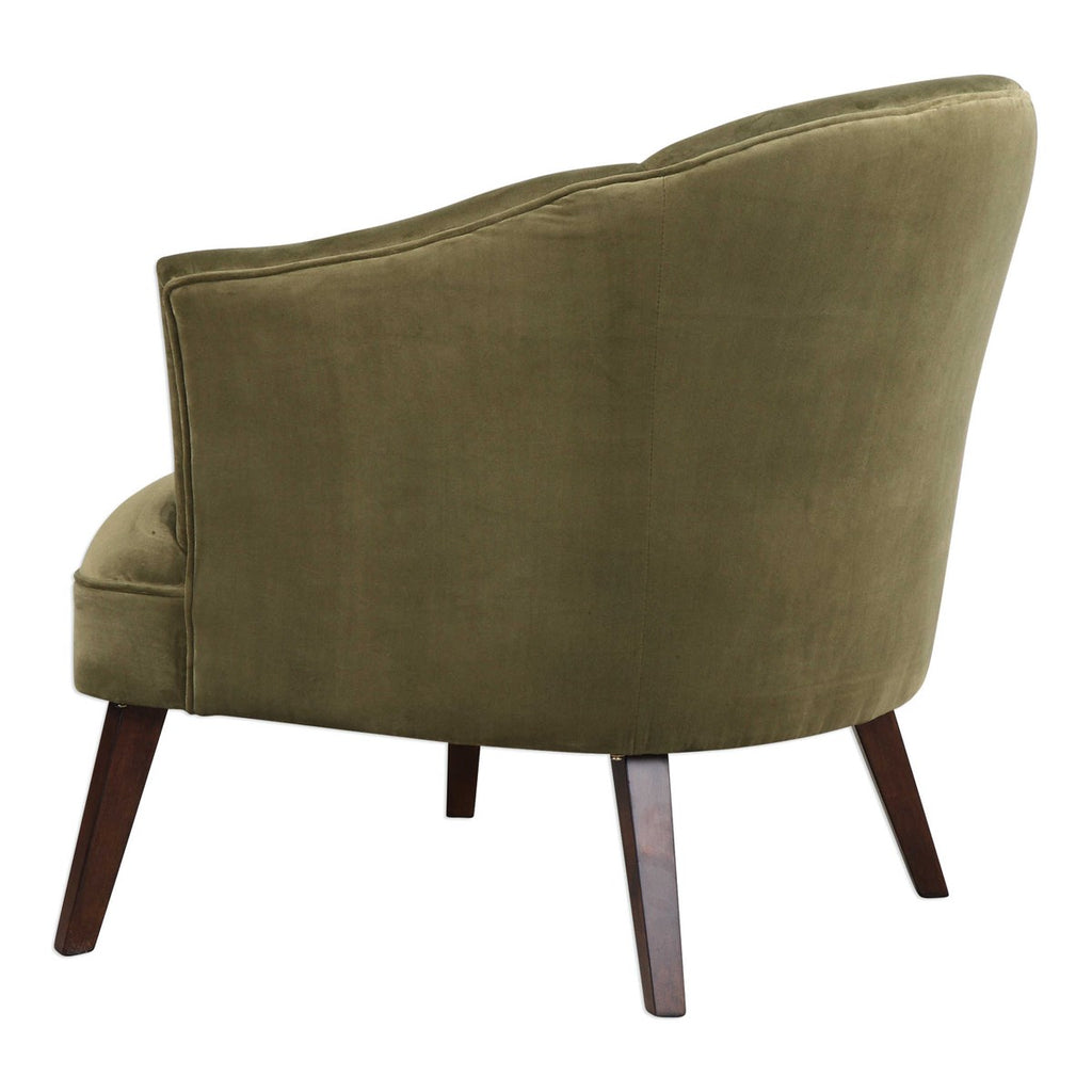 Conroy Accent Chair in Olive Velvet - The Well Appointed House