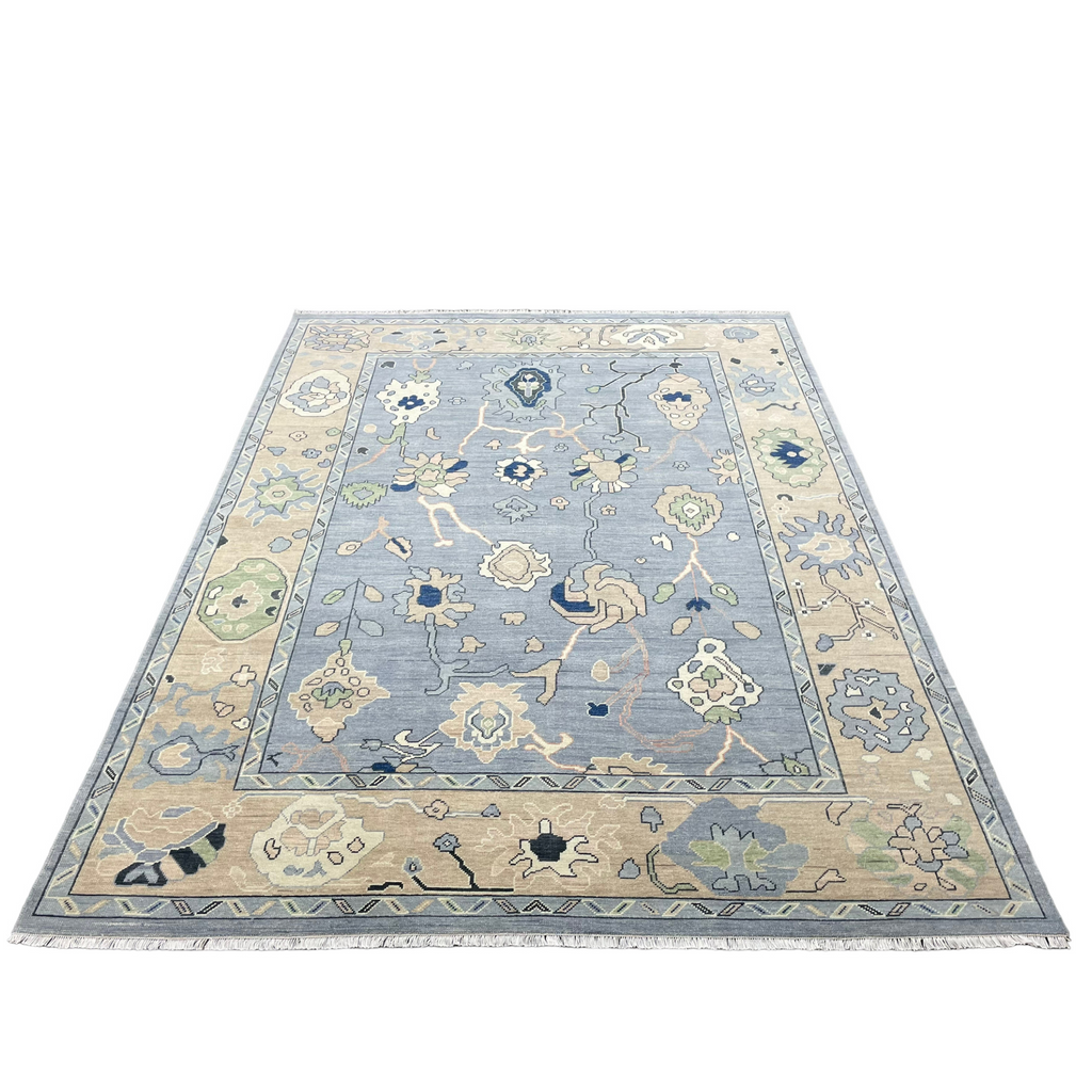 Grace Oushak Rug in French Blue - The Well Appointed House