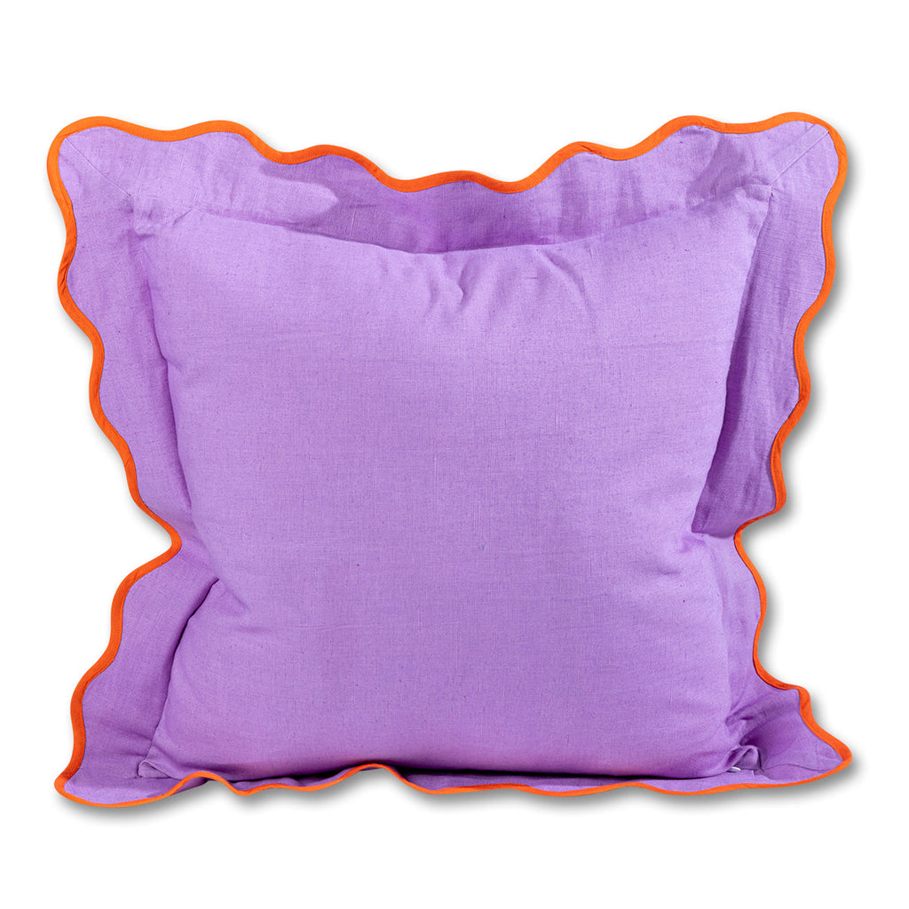 Darcy Linen Pillow in Lilac + Orange - The Well Appointed House