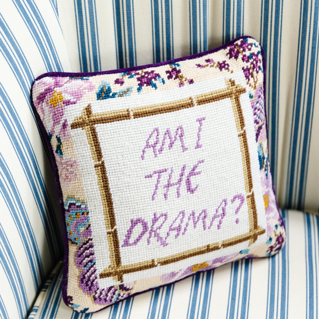 Drama Needlepoint Pillow - The Well Appointed House