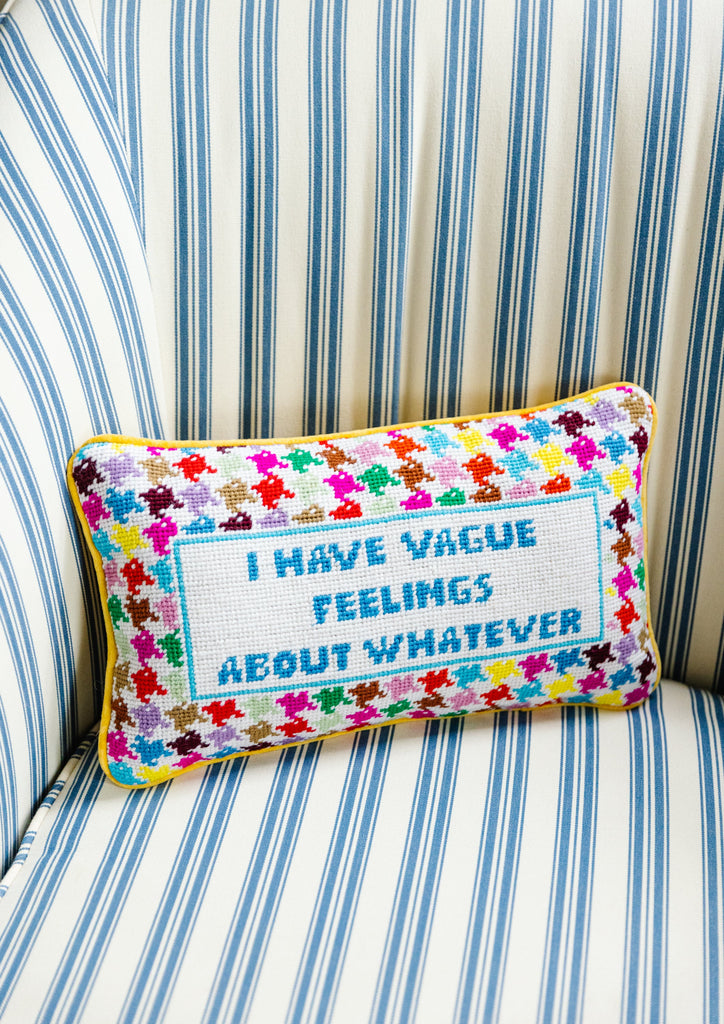 Vague Feelings Needlepoint Pillow - The Well Appointed House