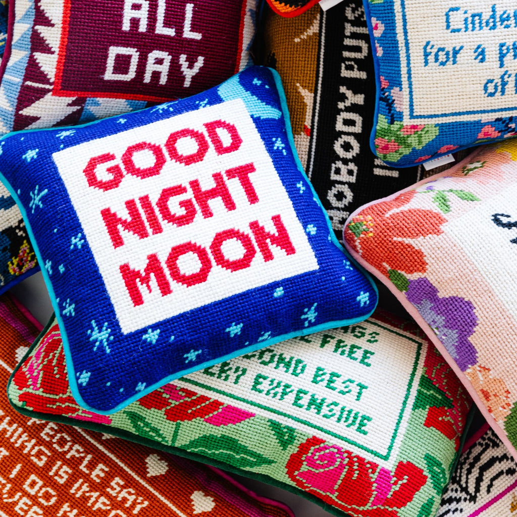 Good Night Moon Needlepoint Pillow - The Well Appointed House