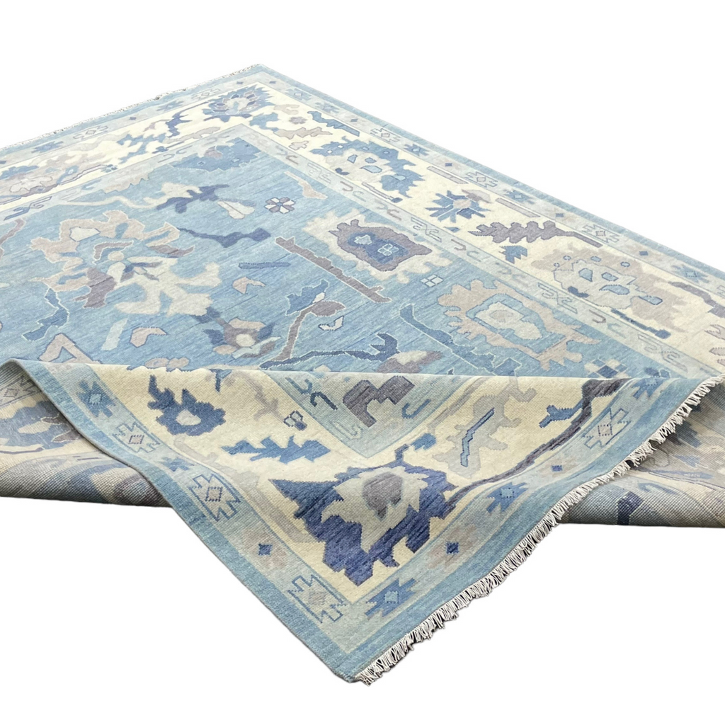 Scarlett Oushak Rug in Sky Blue - The Well Appointed House