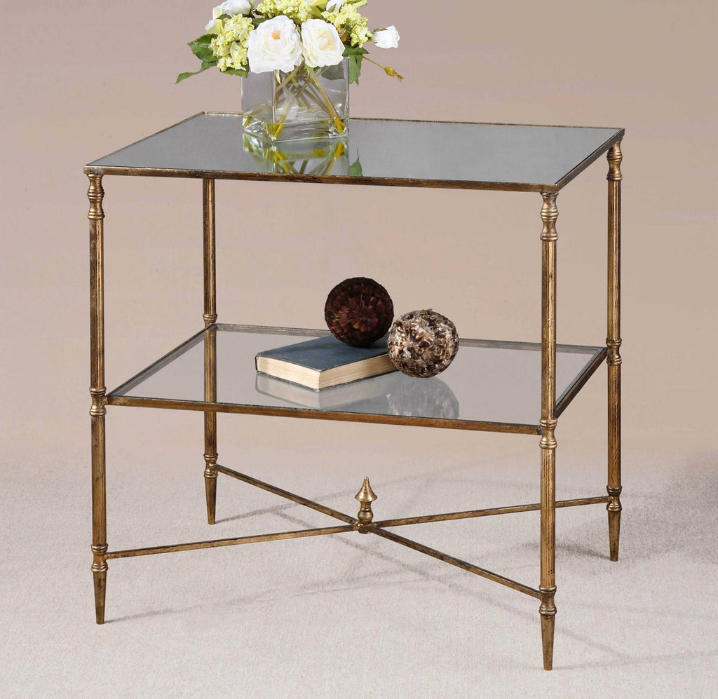Henzler Gold Leaf Side Table - The Well Appointed House