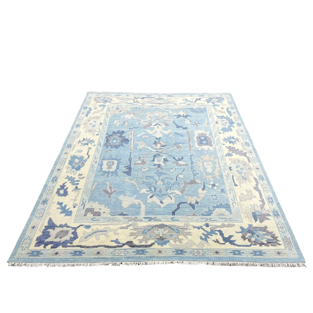 Scarlett Oushak Rug in Sky Blue - The Well Appointed House
