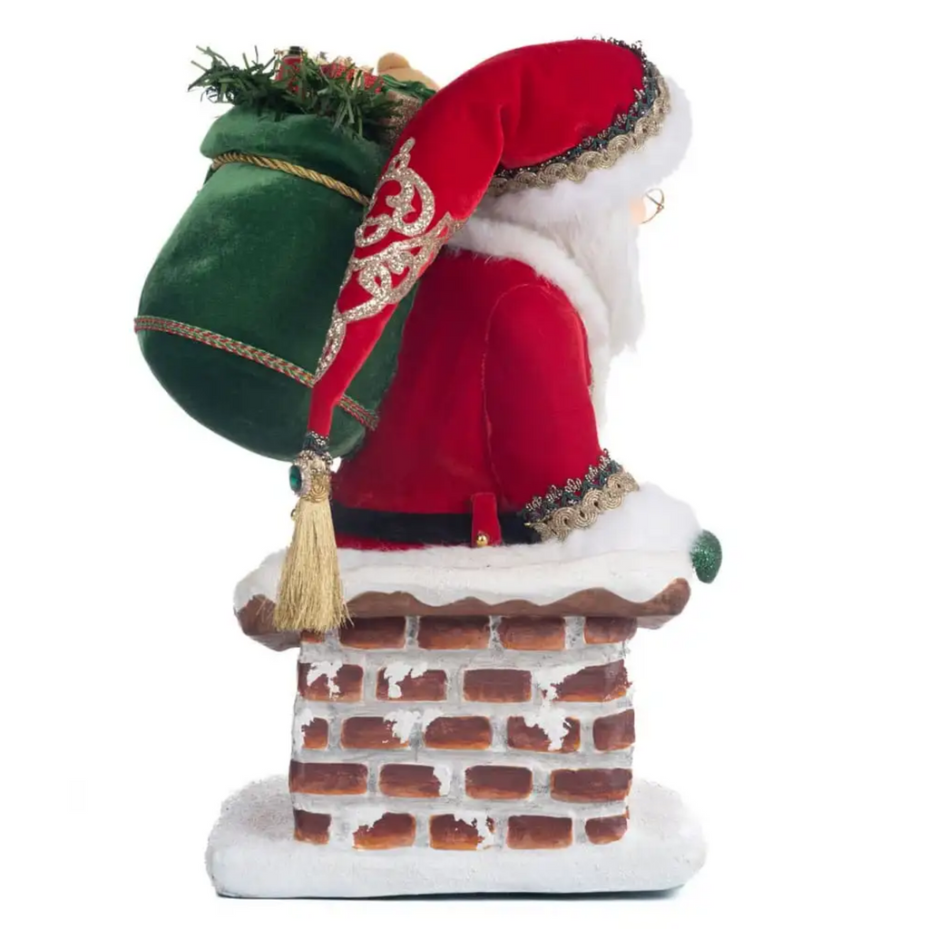 Santa Climbing Chimney Christmas Tree Topper - The Well Appointed House