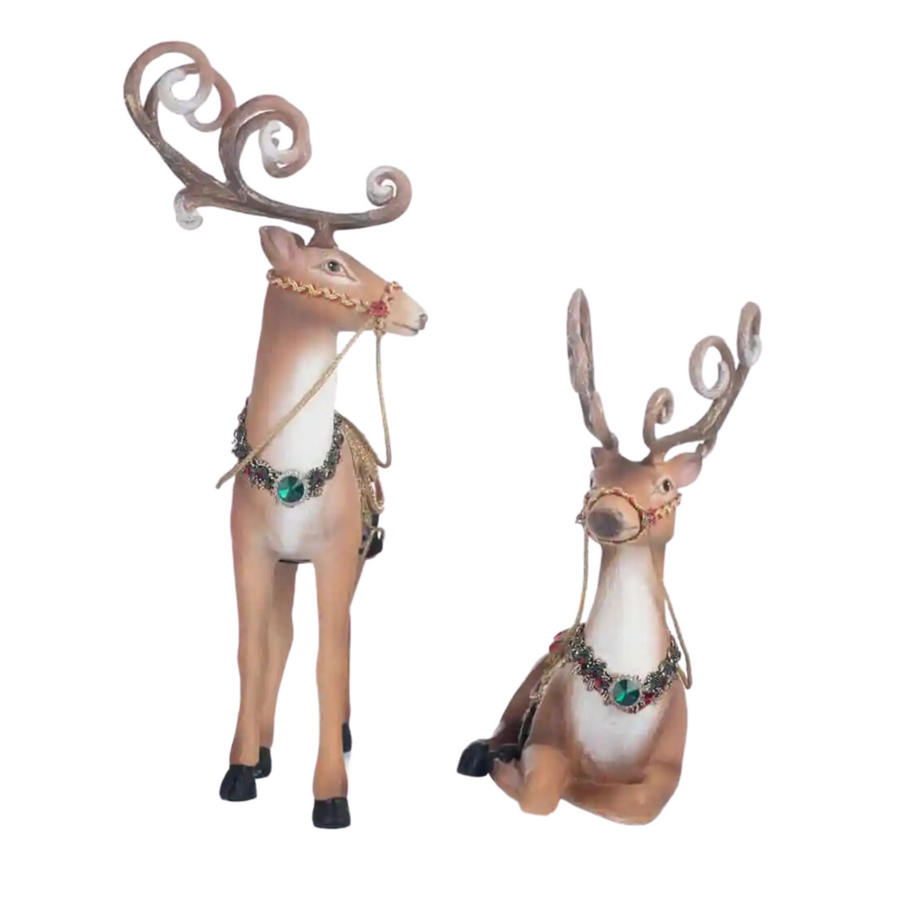 Set of Two Christmas in the City Reindeer Christmas Decoration - The Well Appointed Houe