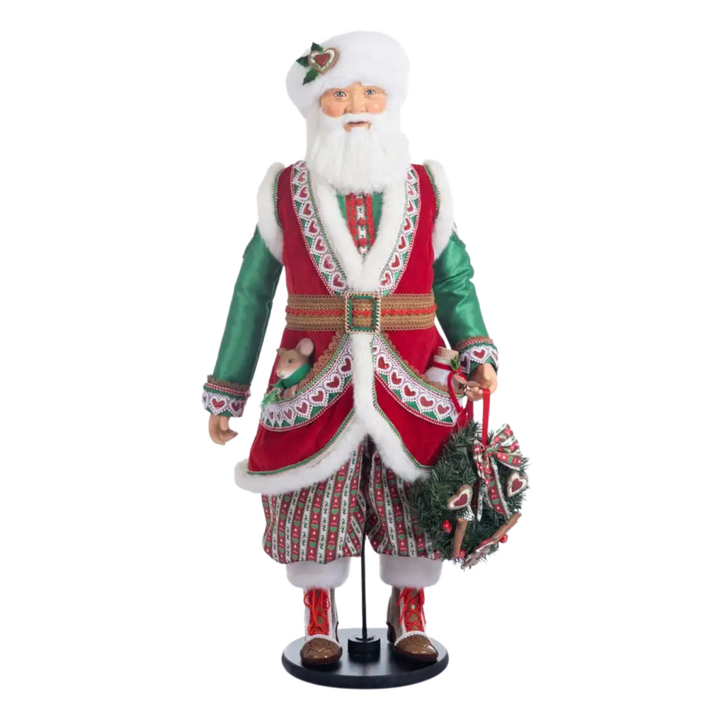 32" Papa Nicolas Nutmeg Santa Doll Christmas Decoration - The Well Appointed House