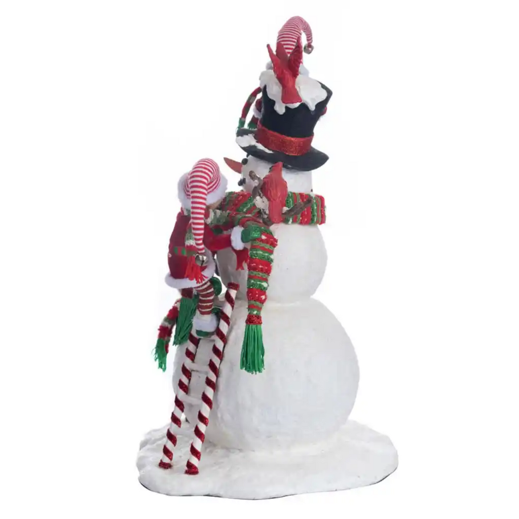 Peppermint Palace Elves and Snowman Christmas Decoration - The Well Appointed House