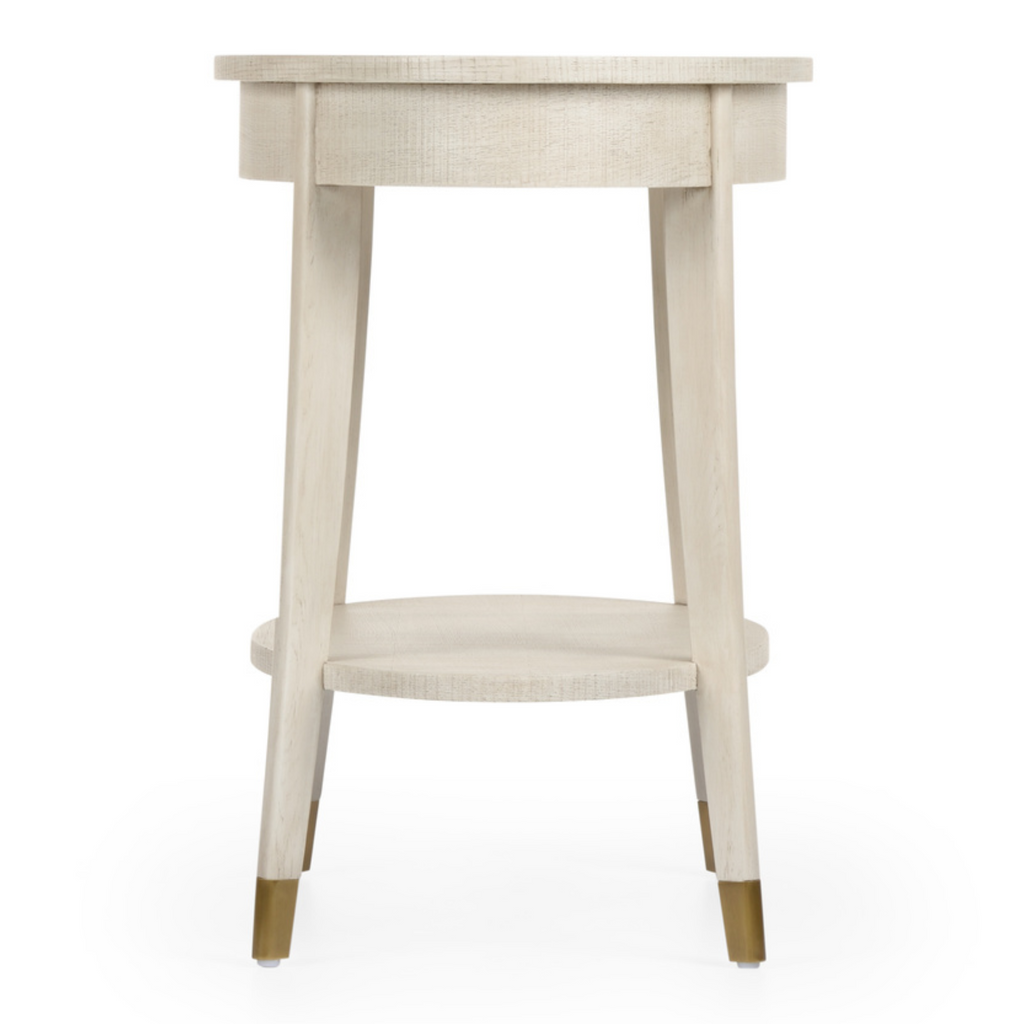 Oaklee Side Table in Hand Finished Cerused Oak - The Well Appointed House
