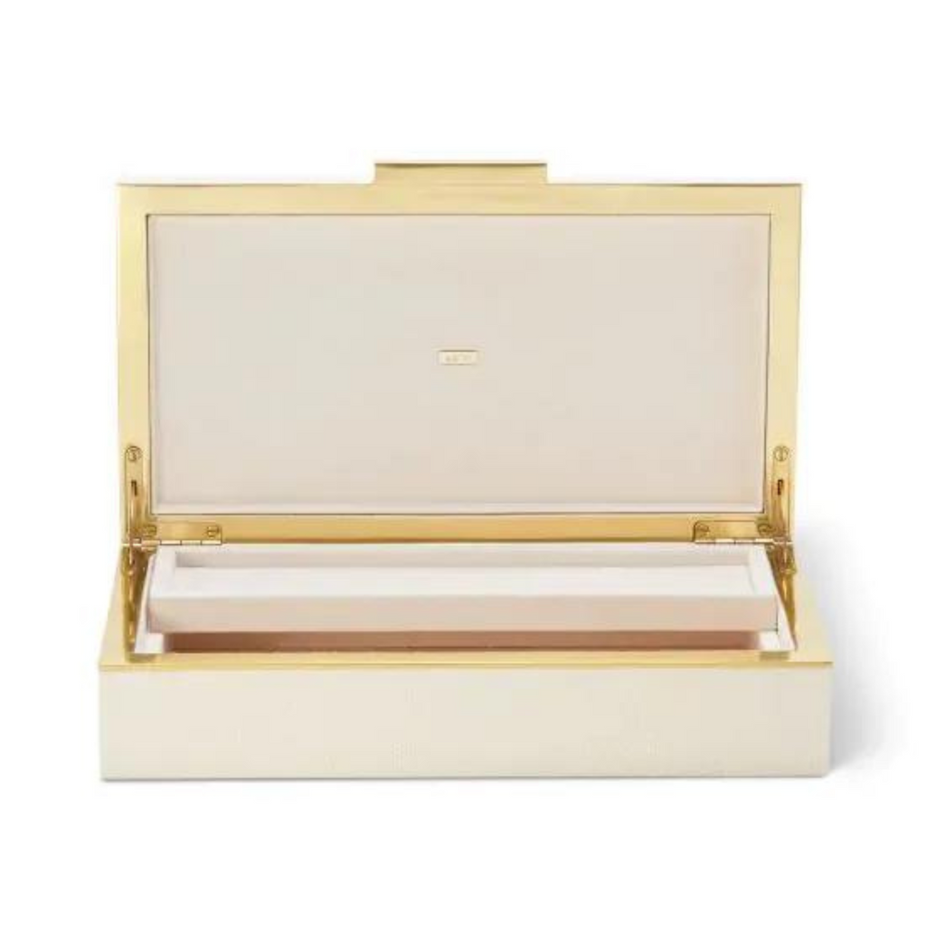 Shagreen Envelope Box, Cream - The Well Appointed House
