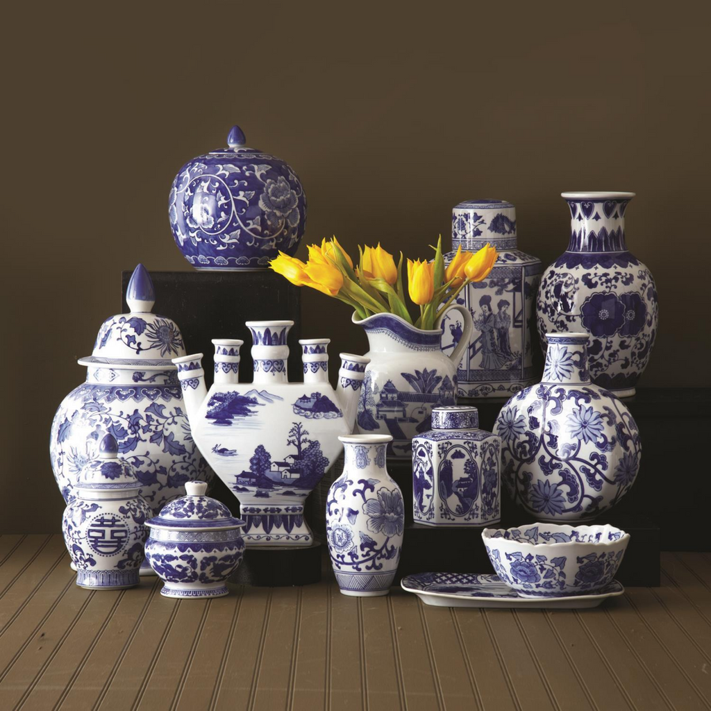 22 Piece Blue and White Porcelain Vase Collection - The Well Appointed House