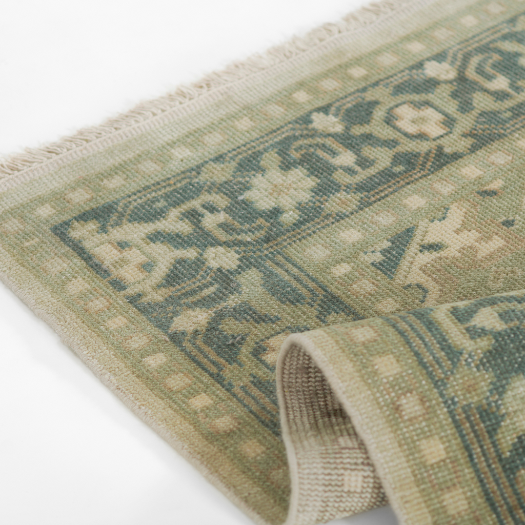 Concord Green Hand Knotted Wool Area Rug - The Well Appointed House