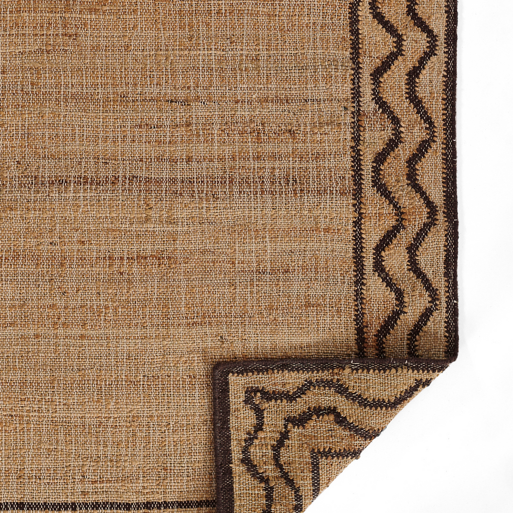   Orchard Ripple Brown Hand Woven Wool and Jute Area Rug - The Well Appointed House   