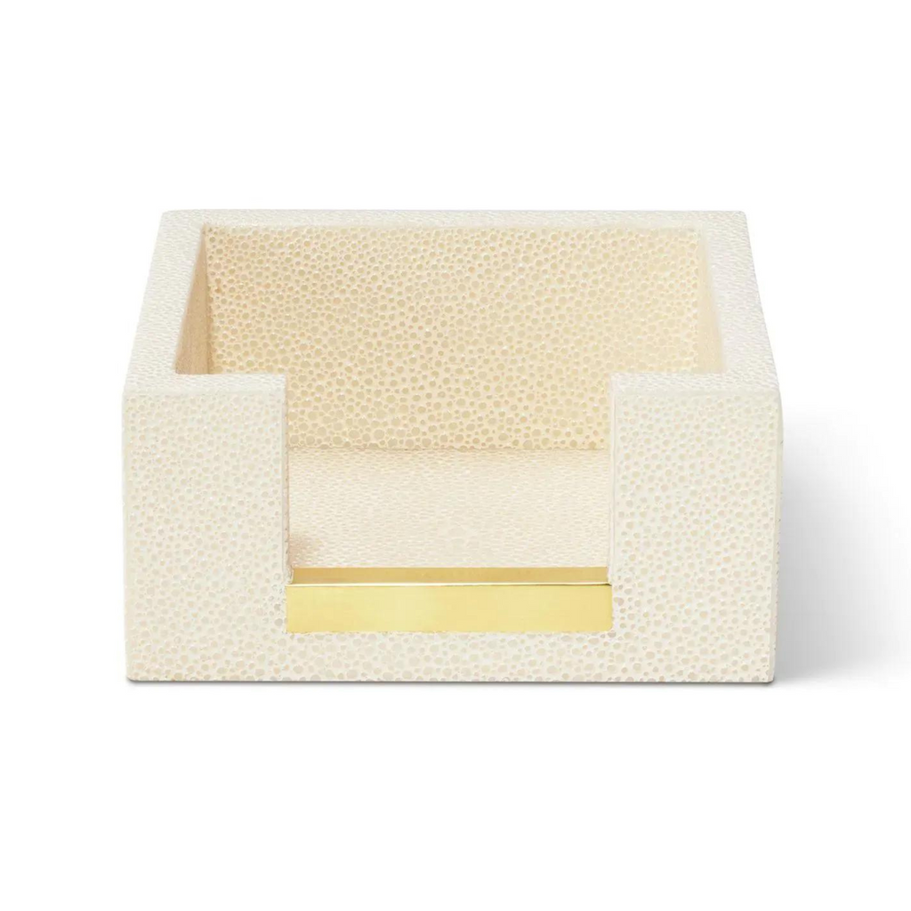 Shagreen Memo Paper Holder, Cream - The Well Appointed House