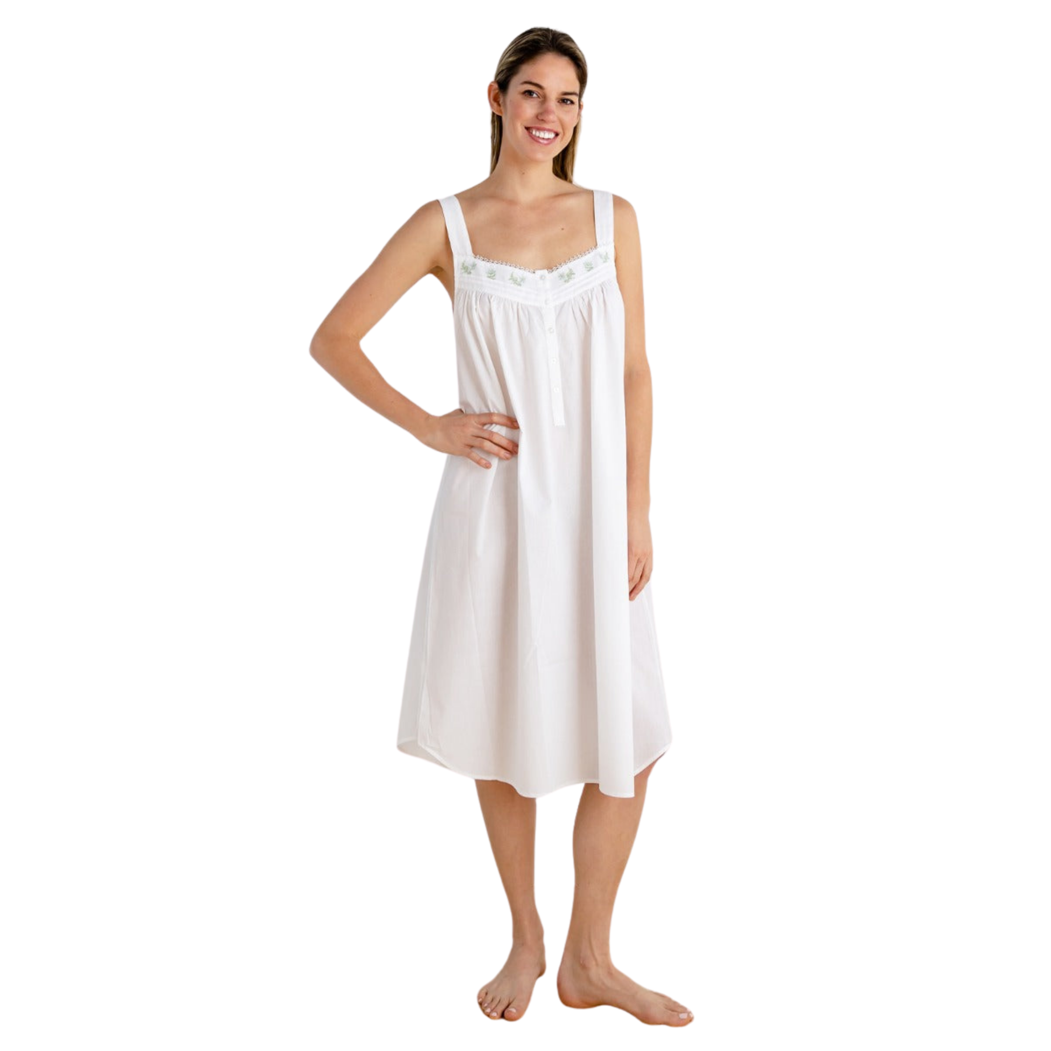 Heather White Cotton Nightgown – The Well Appointed House