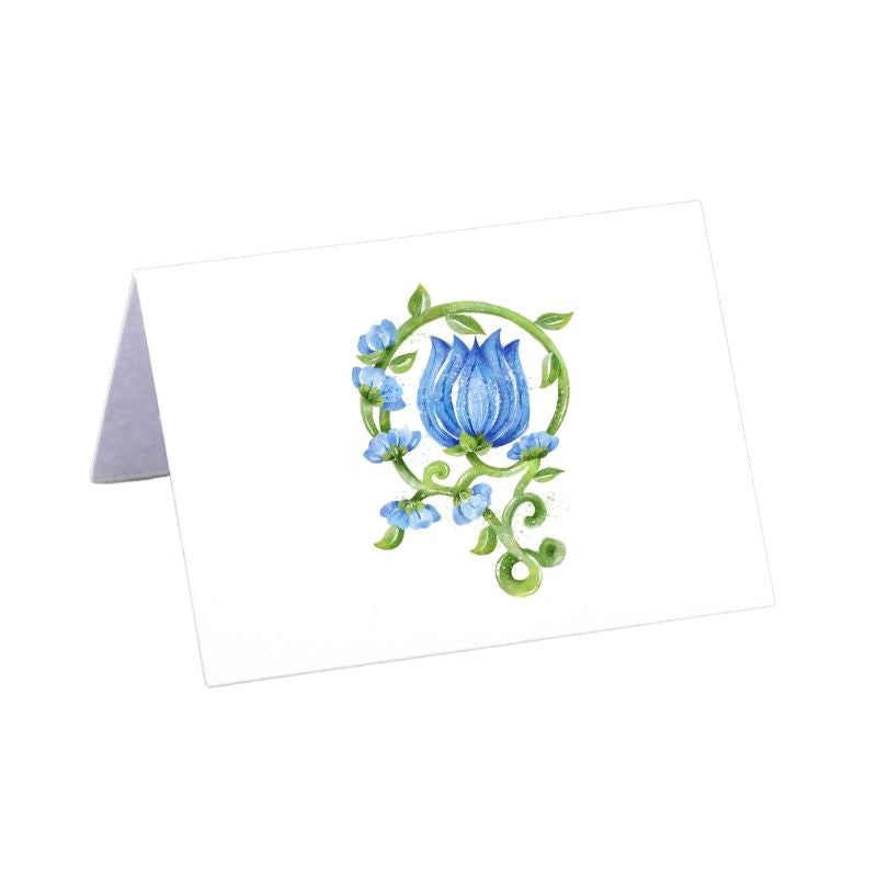 Garden and Vine Blue Place Cards - The Well Appointed House