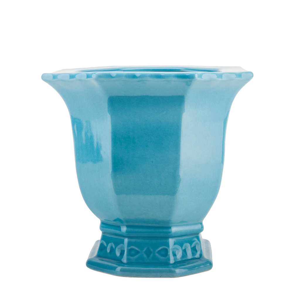 footed planter indoor Octagonal Footed Planter in Sky Blue – The Well Appointed House