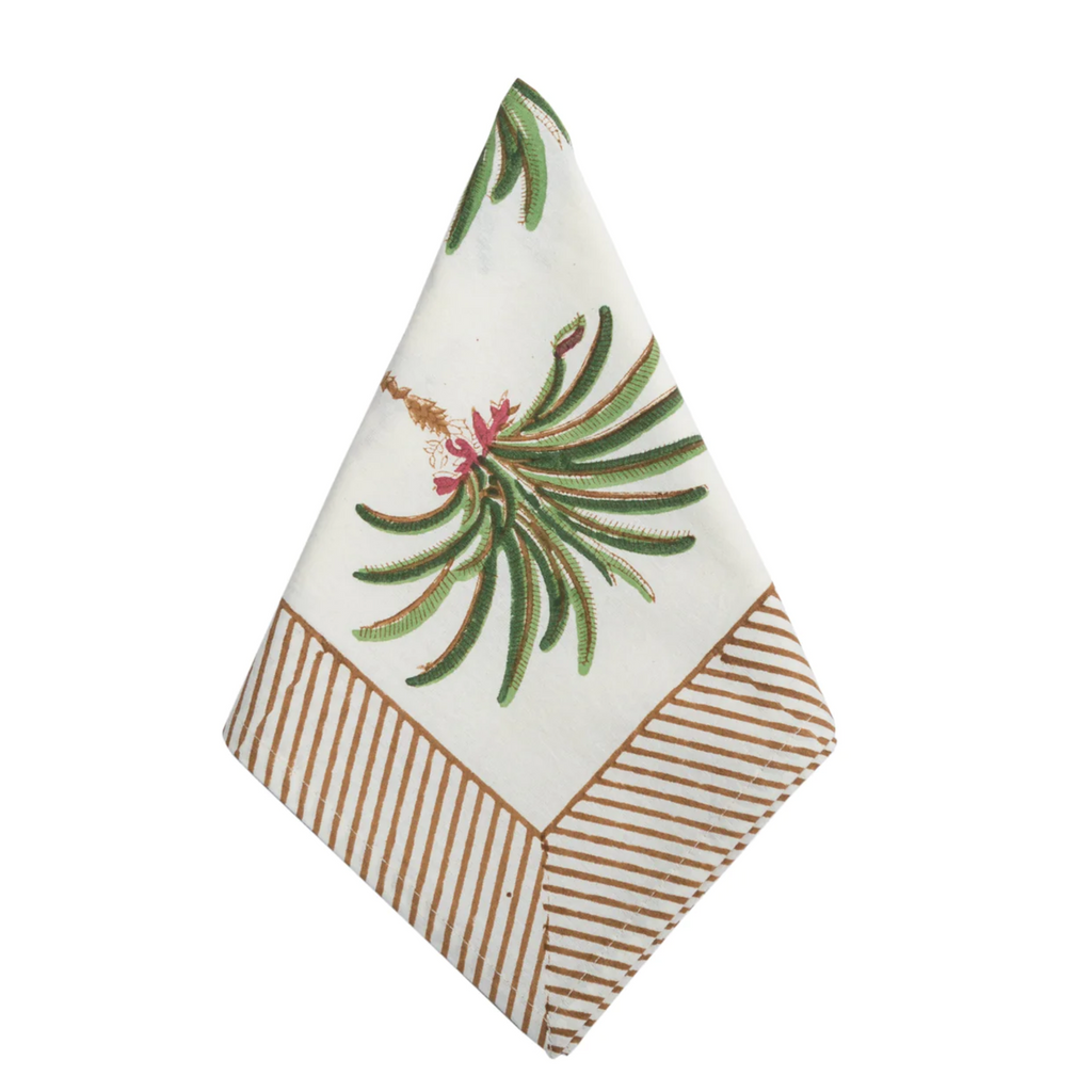 Set of 8 Palms Cabana Printed Cotton Napkins - The Well Appointed House