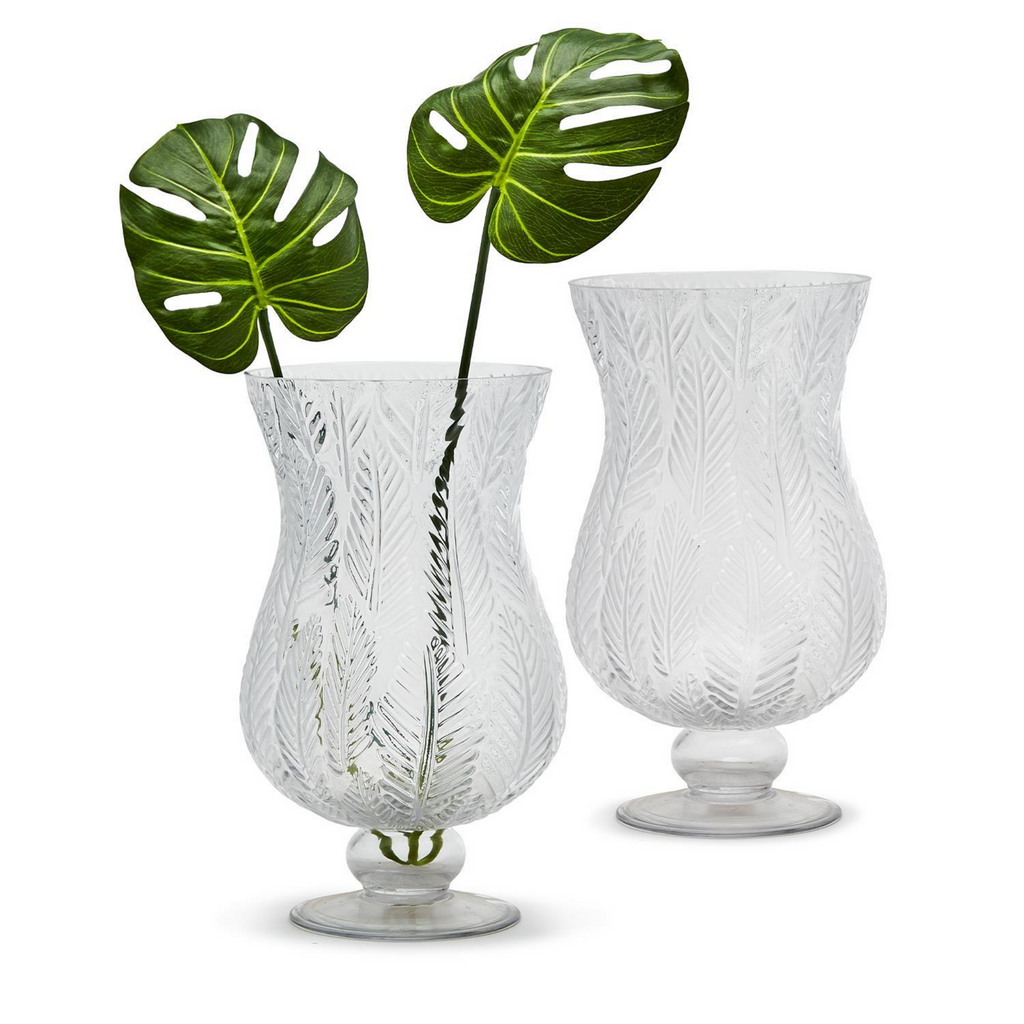 Set of 2 Large Glass Fern Vases - The Well Appointed House
