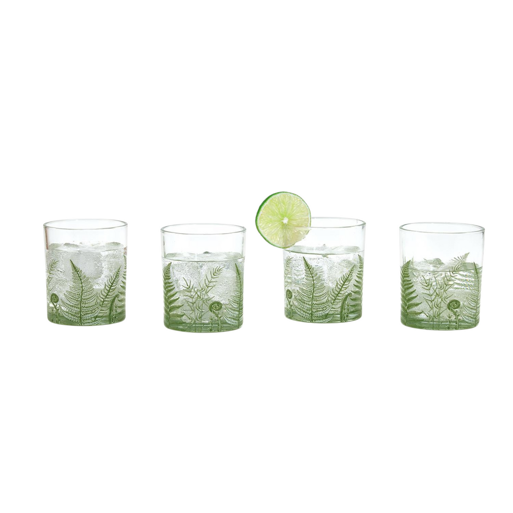 Set of 4 Fern Double Old Fashion Glasses - The Well Appointed House