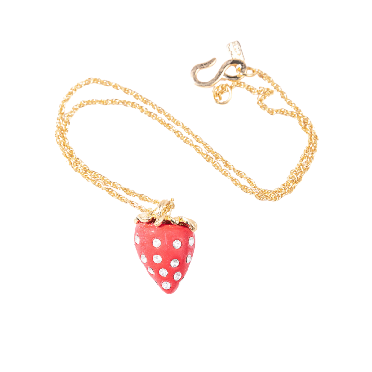 Gold Chain with Red and Crystal Strawberry Necklace – The Well